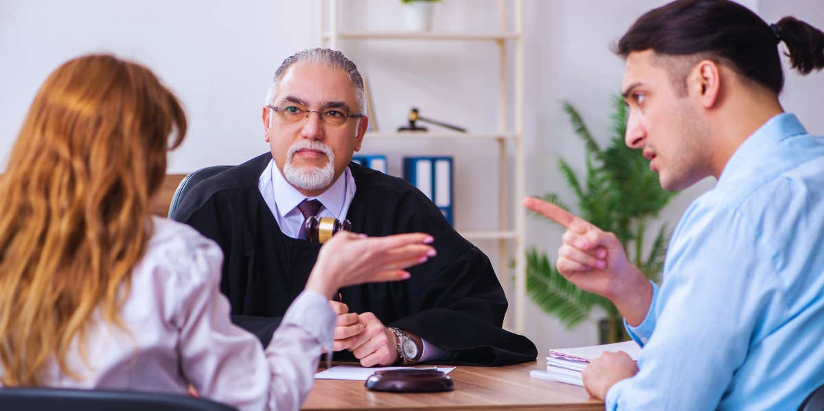 couple in judge's chambers