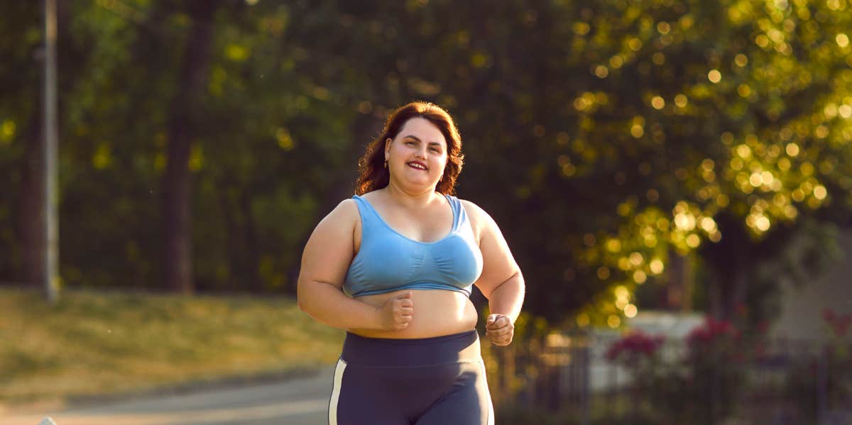 plus size woman running 