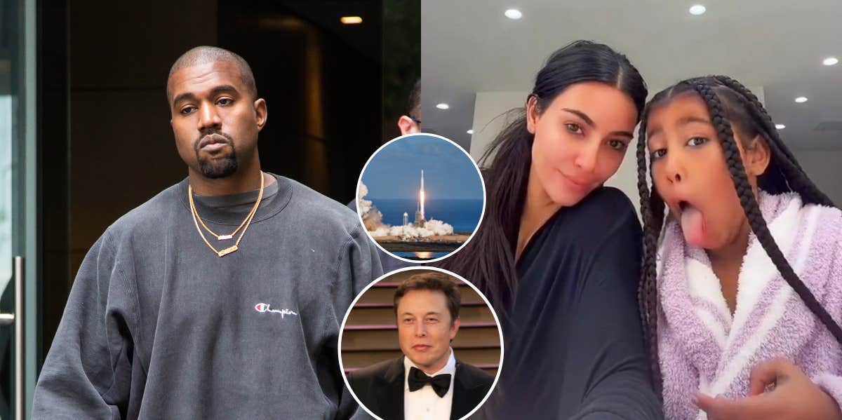 Kanye West, Elon Musk, Kim Kardashian, North West