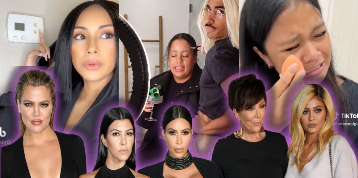 Inside TikTok's Hilarious Parodies Of The Kardashians Kardashian family overlaid screenshots from parody TikToks