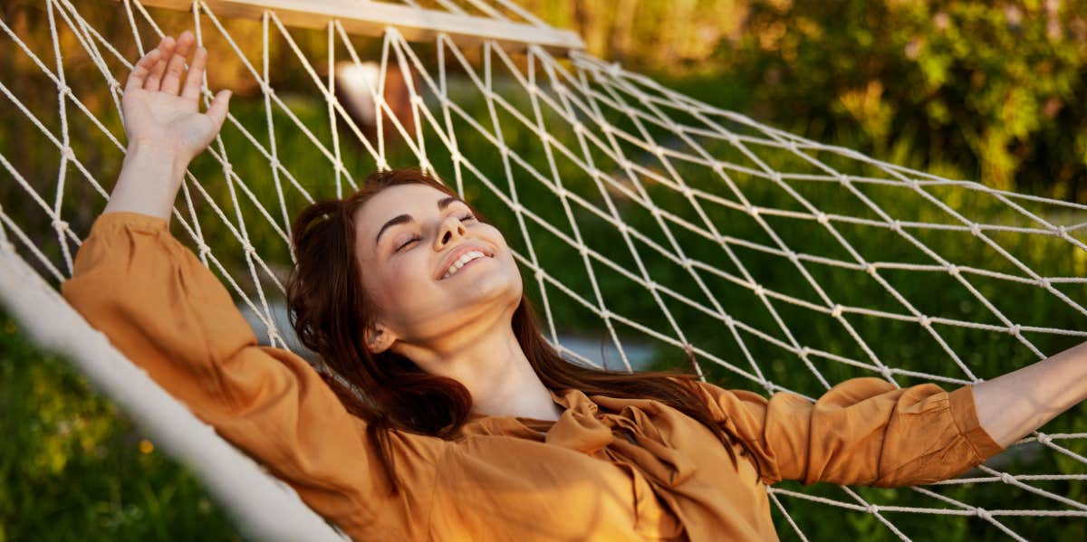 woman in a hammock