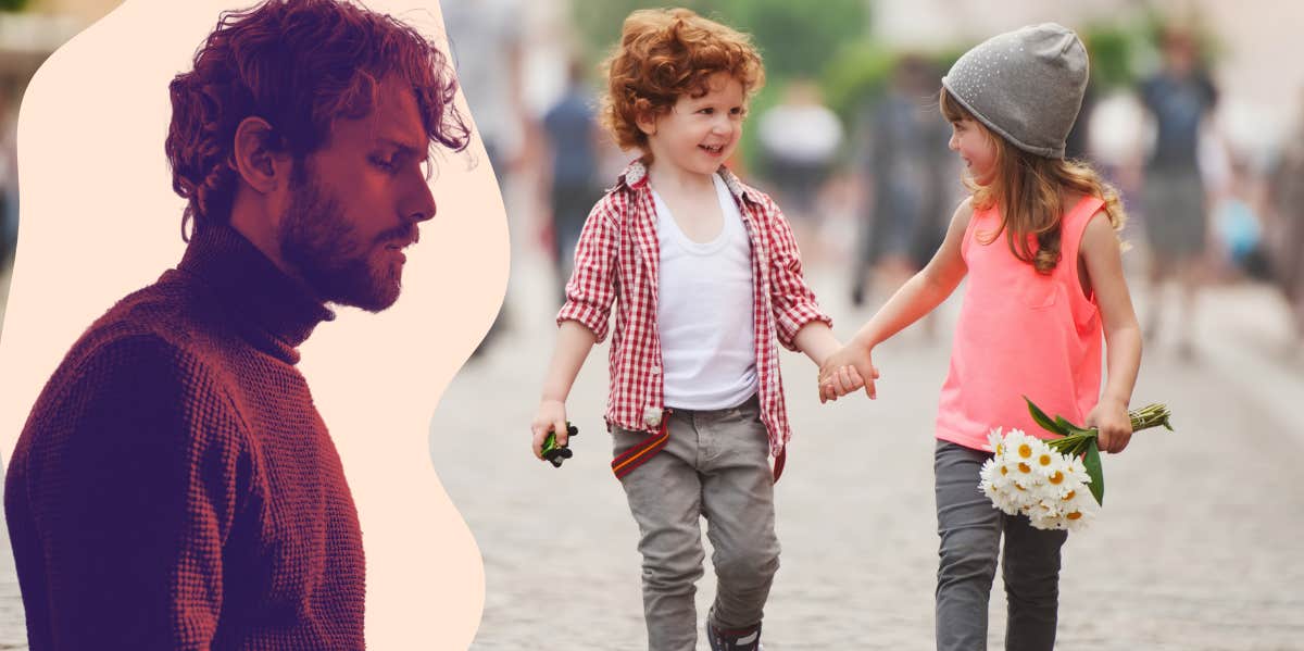 Dad Calls His 7-Year-Old Daughter A 'Cheater' For Holding Hands With Two Different Boys Man mad, kids holding hands