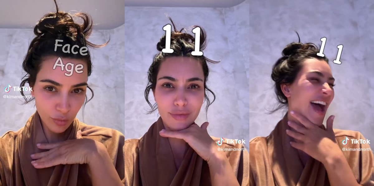Kim Kardashian's Video Revealing Her 'Face Age' Has Fans Wondering When She Will Embrace Getting Older Kim Kardashian "Face Age" TikTok