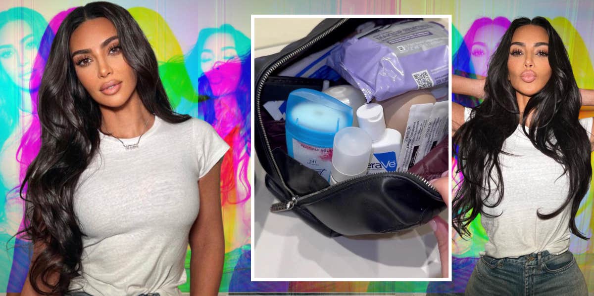 What The Contents Of Kim Kardashian's Toiletry Bag Reveal Kim Kardashian, toiletry bag
