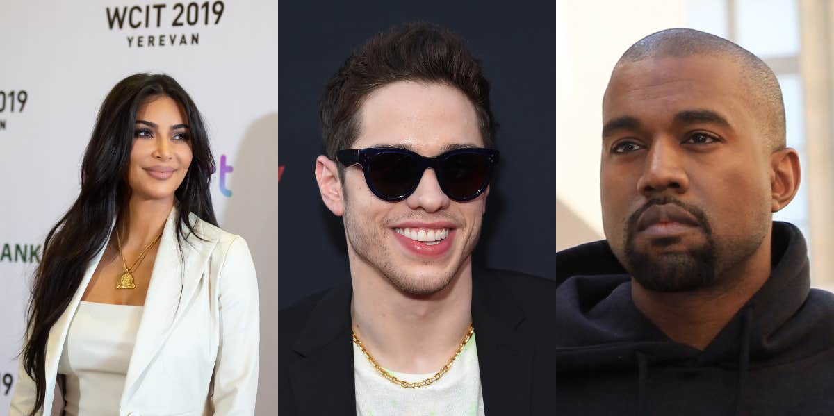 Kanye Still Call Kim Kardashian His 'Wife' & Claims They're Not Divorced Kim Kardashian, Pete Davidson, and Kanye West