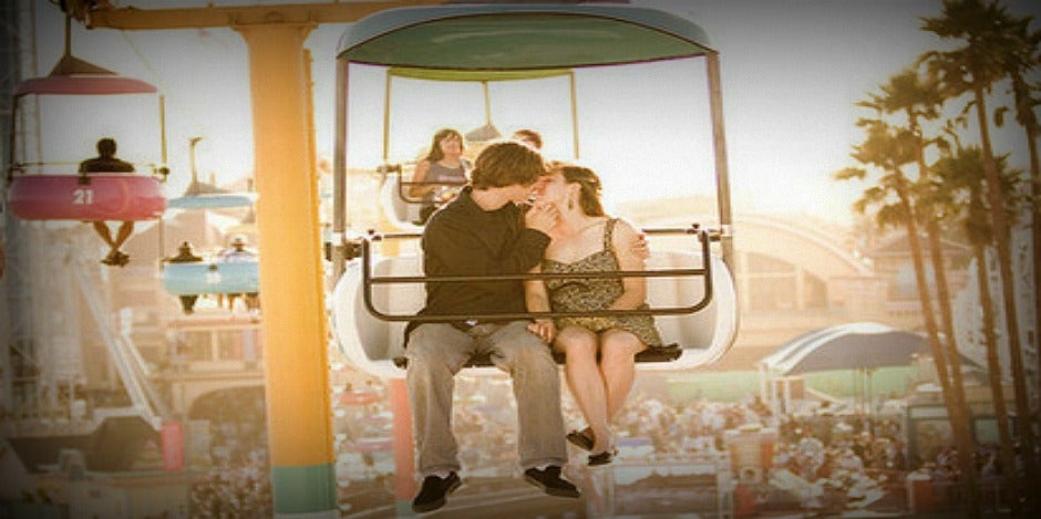 kiss at the amusement park