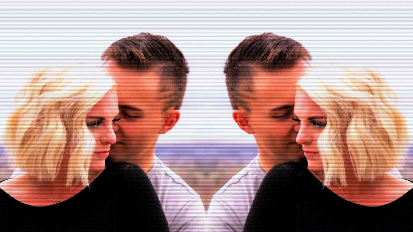 man and woman standing together