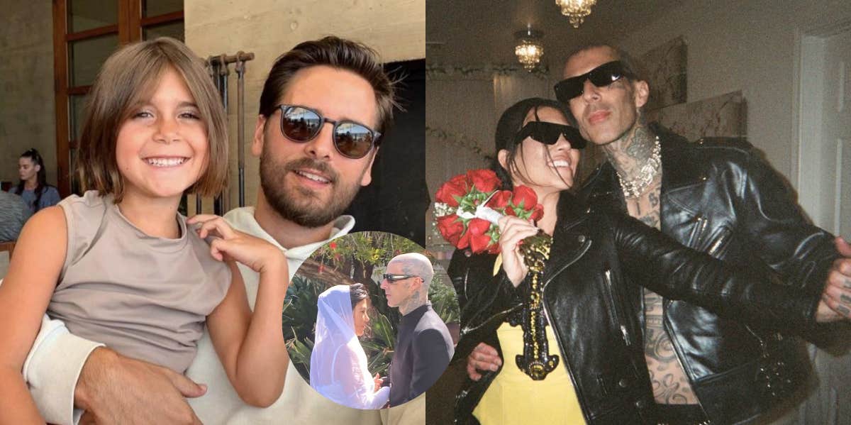Were Kourtney Kardashian's Kids At Her Wedding To Travis Barker? Kourtney Kardashian, Travis Barker, Penelope Disick, Scott Disick