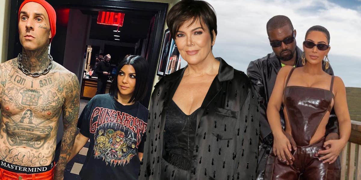 Travis Barker, Kourtney Kardashian, Kris Jenner, Kim Kardashian, Kanye West