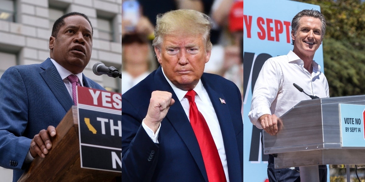 Why Larry Elder Is A Threat To Gavin Newsom In California Governor Recall Election Larry Elder Donald Trump Gavin Newsom