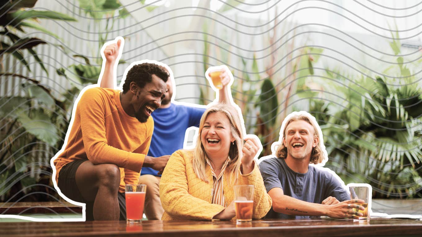 The 'Law Of Attraction' Rule Only The Happiest People Know Friends hanging out together radiating happiness