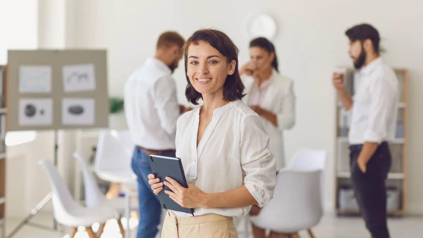 Woman leading her team 