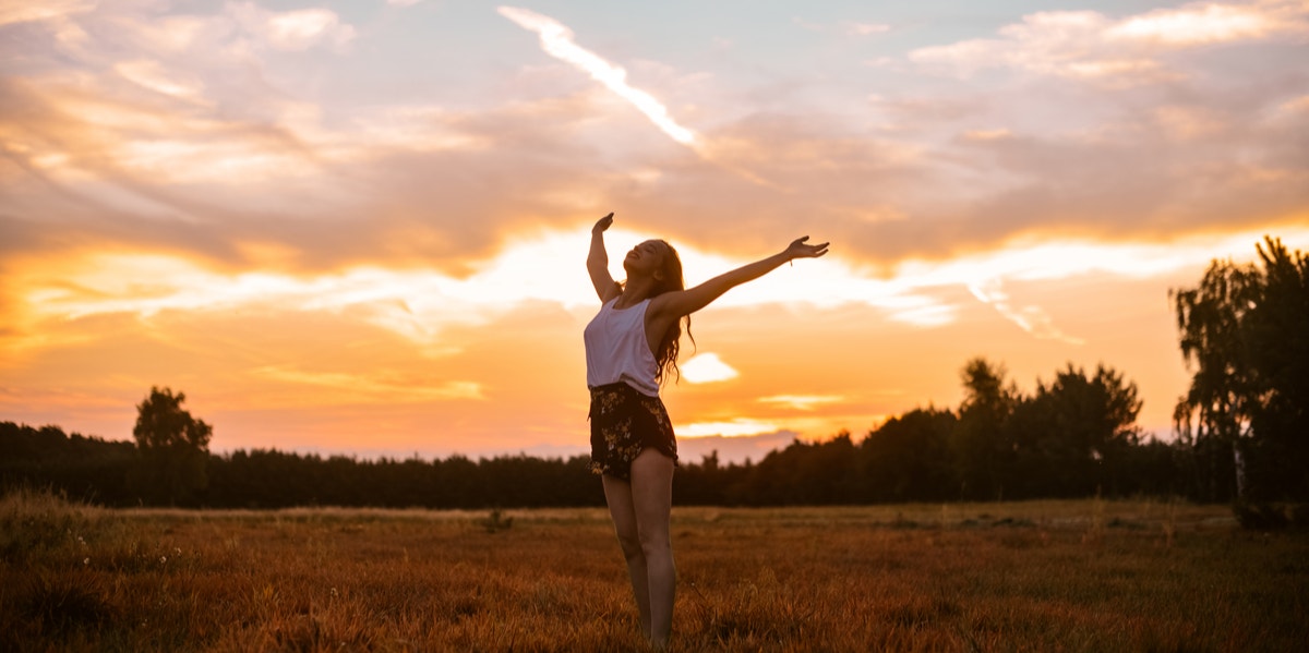 woman in sunset