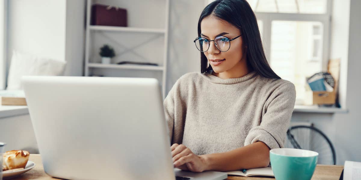 woman on computer