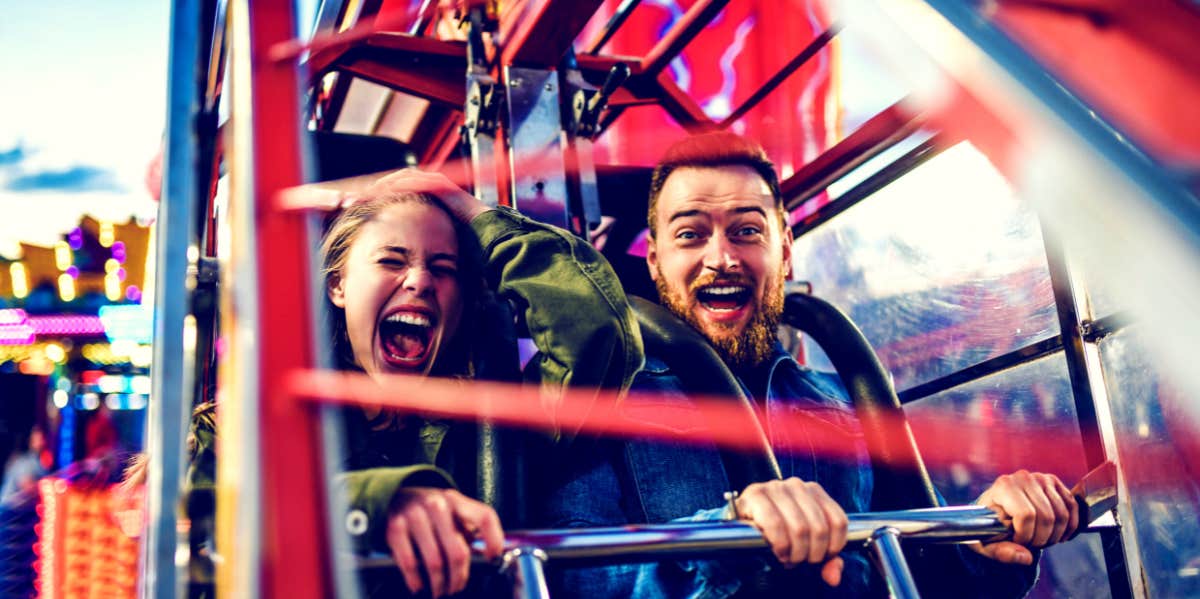 Even Though Life Can Be A Rollercoaster, You’re On The Right Path couple on a rollercoaster