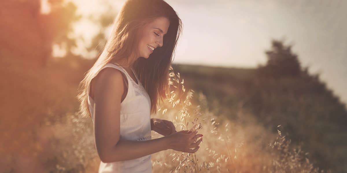 woman smiling