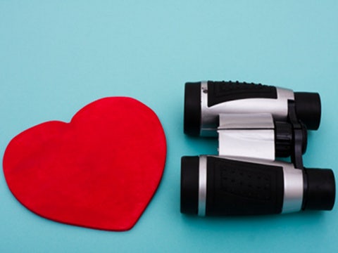 Heart and binoculars Heart and binoculars