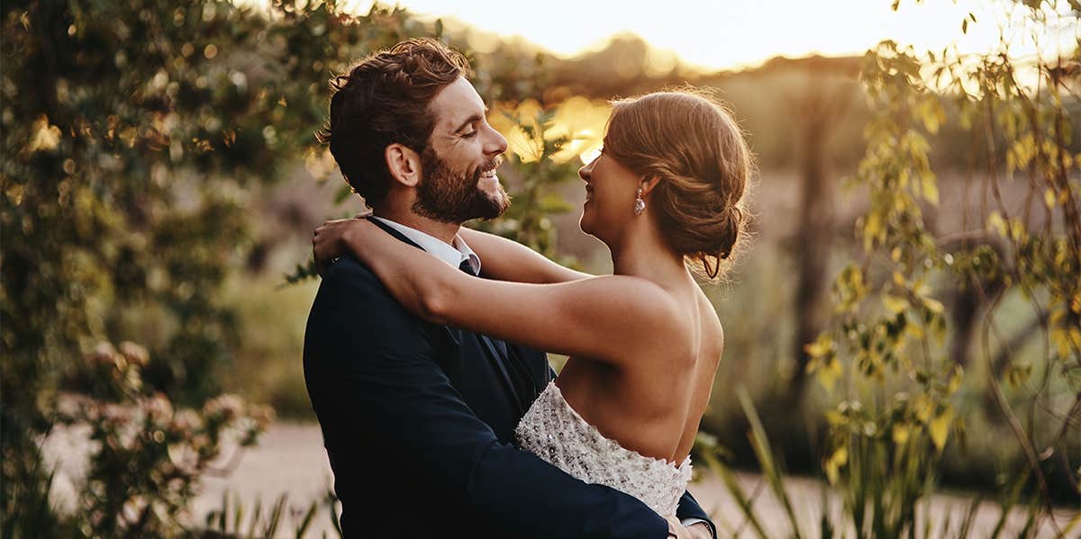 smiling newlyweds