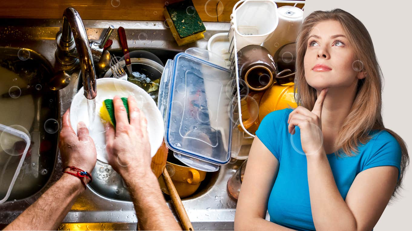 A Love Letter To The Mysterious Stranger Who Loaded My Dishwasher Man doing dishes