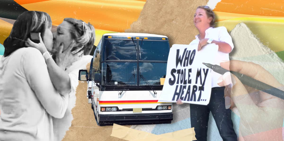 The One Marriage Proposal Video You Need To See (Involving A Bus And A Robot) Woman proposes with a sign