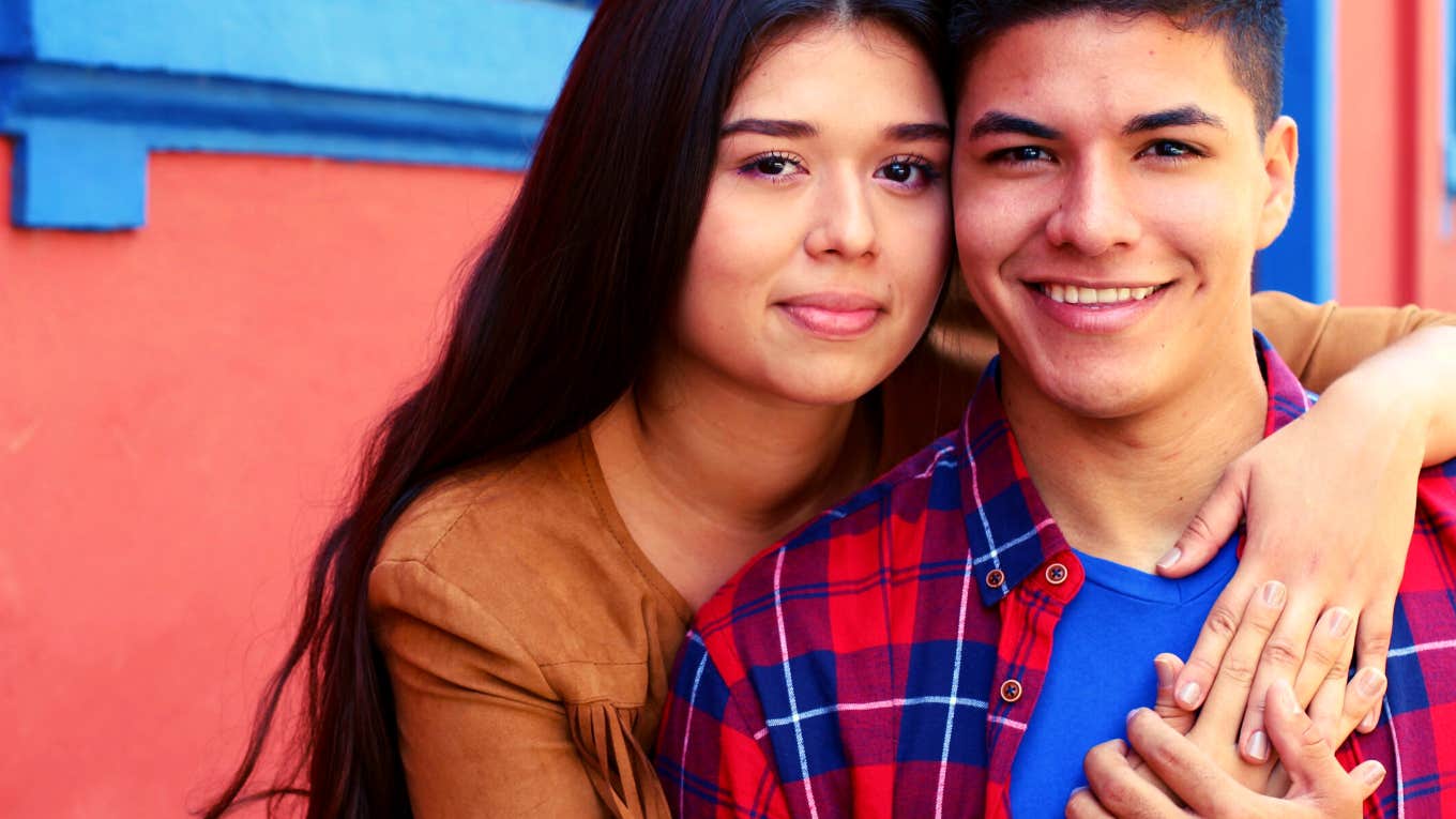 Young woman infatuated with her boyfriend