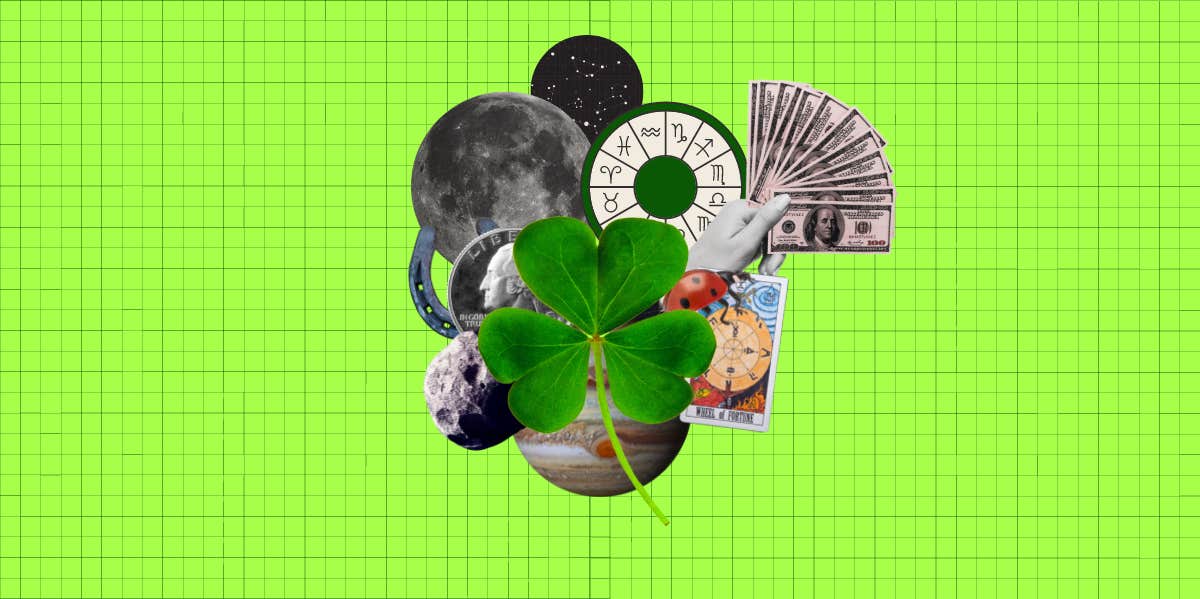 Lucky Aspects In The Natal Chart four leaf clover and lucky objects