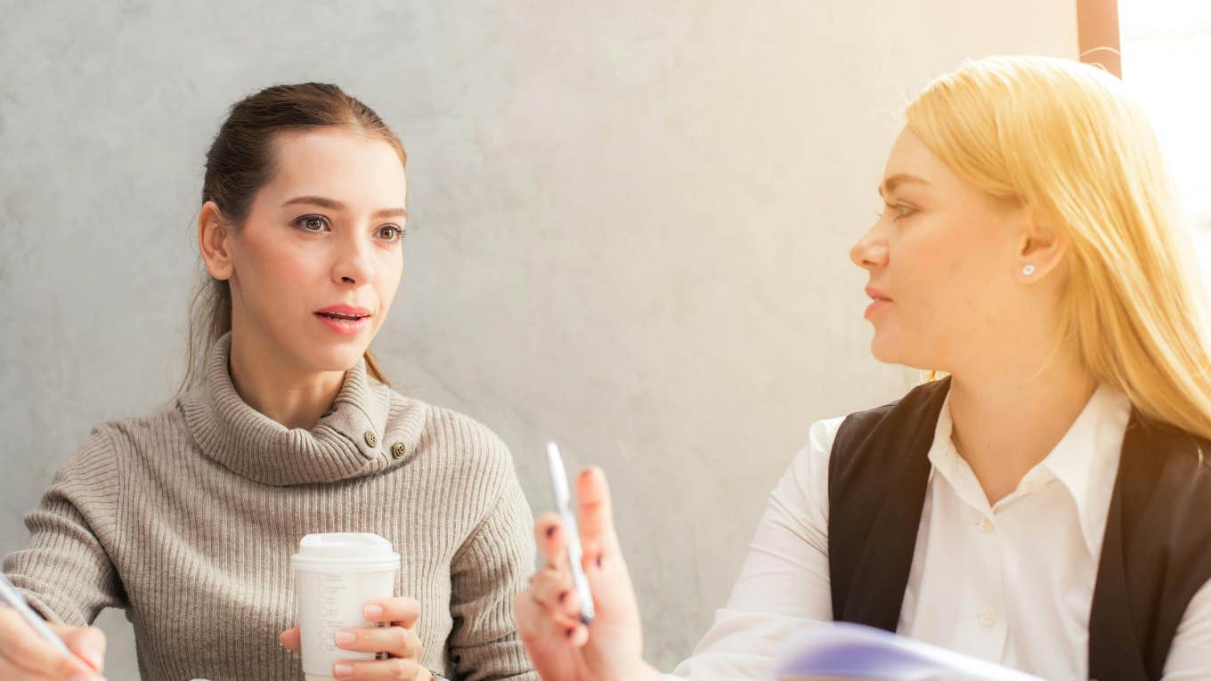 Woman having conversation 