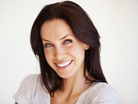 middle-aged woman smiling