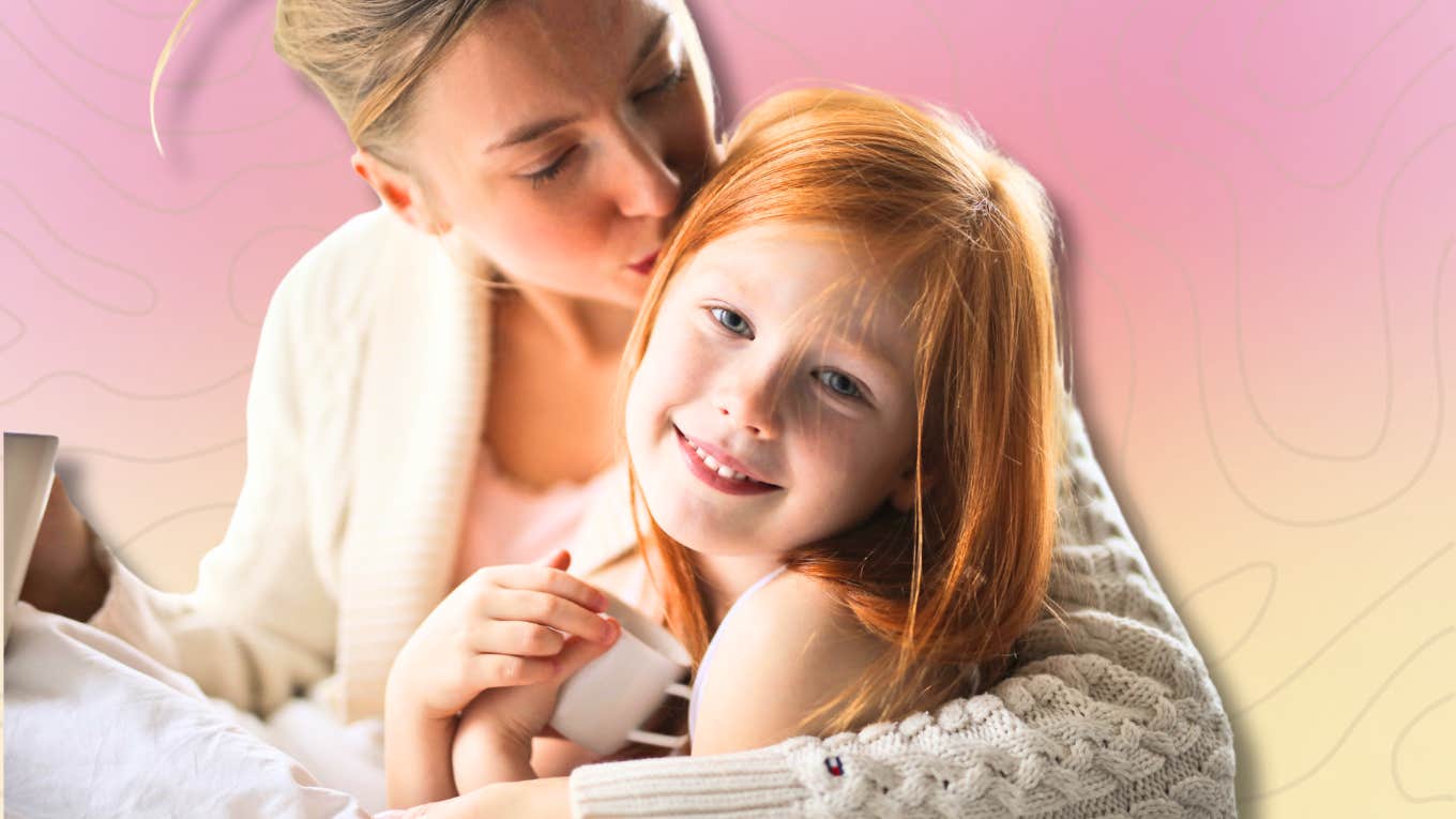 Key Life Skills Parents & Kids Can Learn Together Mother kissing her daughter in the temple