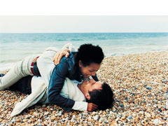 couple making out on beach