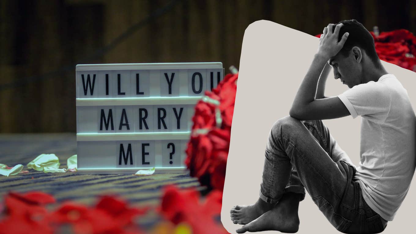 Man Asks If He's Wrong For Leaving Girlfriend Who Rejected His Proposal Twice upset man, will you marry me sign