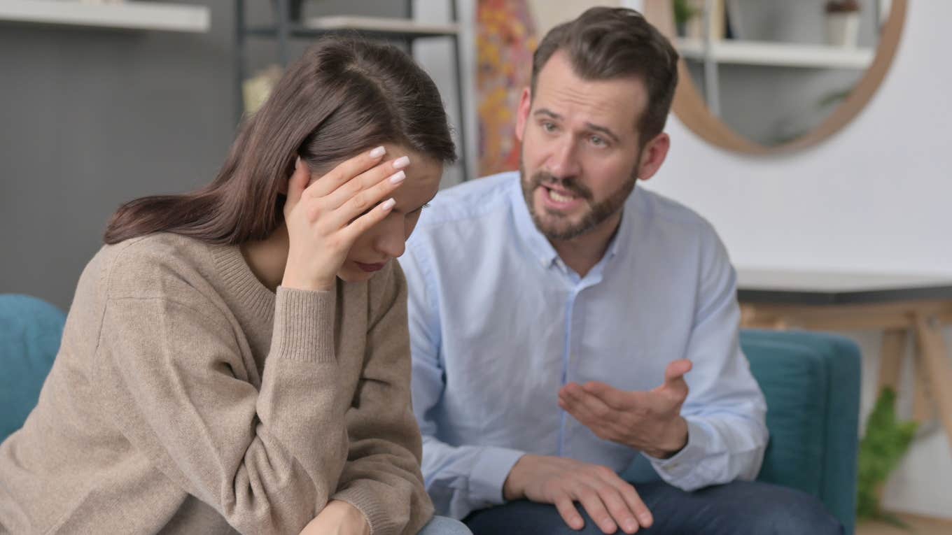 man and woman arguing