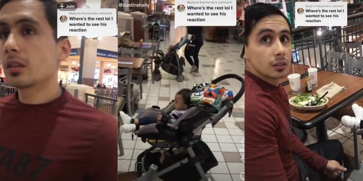 Man Sparks Debate After Sharing Video Of Himself Confronting A Father Who Left His Child Unattended To Get Food Father at mall TikTok