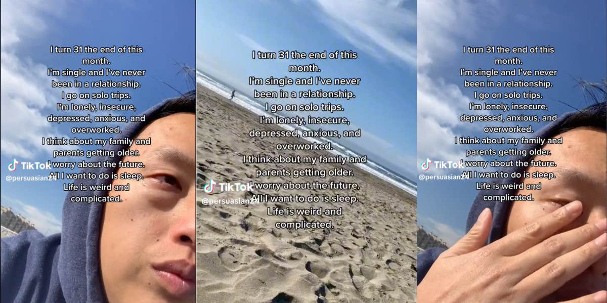 31-Year-Old Man Who Has Never Been In A Relationship Cries While Confessing How Lonely, Insecure & Overworked He Is man cries confessing he's lonely insecure and overworked