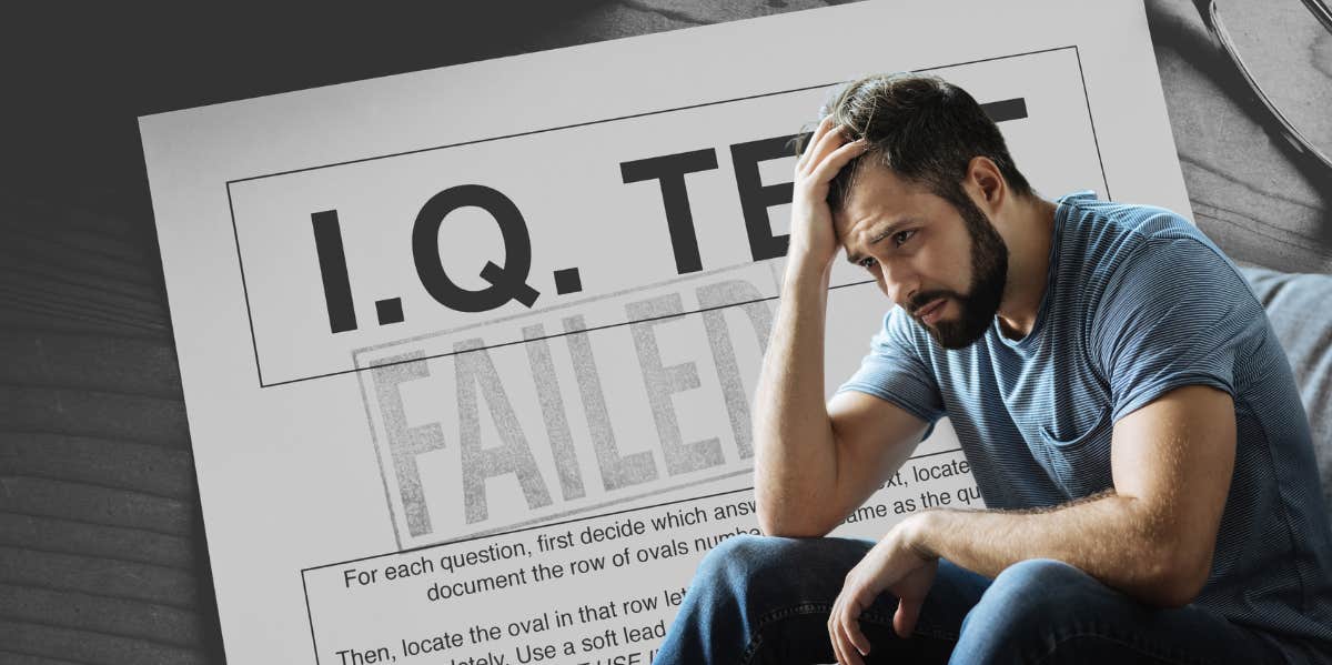 Woman Reveals Her Husband Doesn't Find Her Attractive Anymore After She Scored Higher Than Him On An IQ Test man upset while holding forehead, iq test