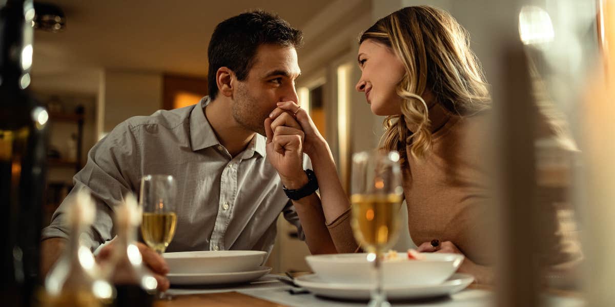 Man and woman at dinner