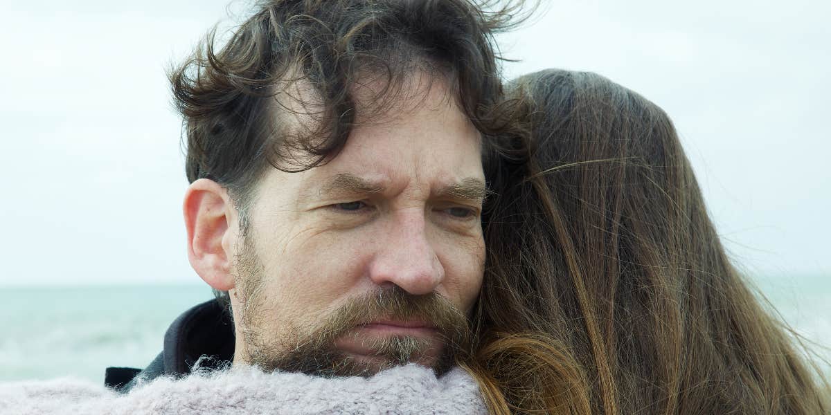 Man Angry With Wife For Sleeping With Other People In Open Marriage He Asked For Man hugging wife