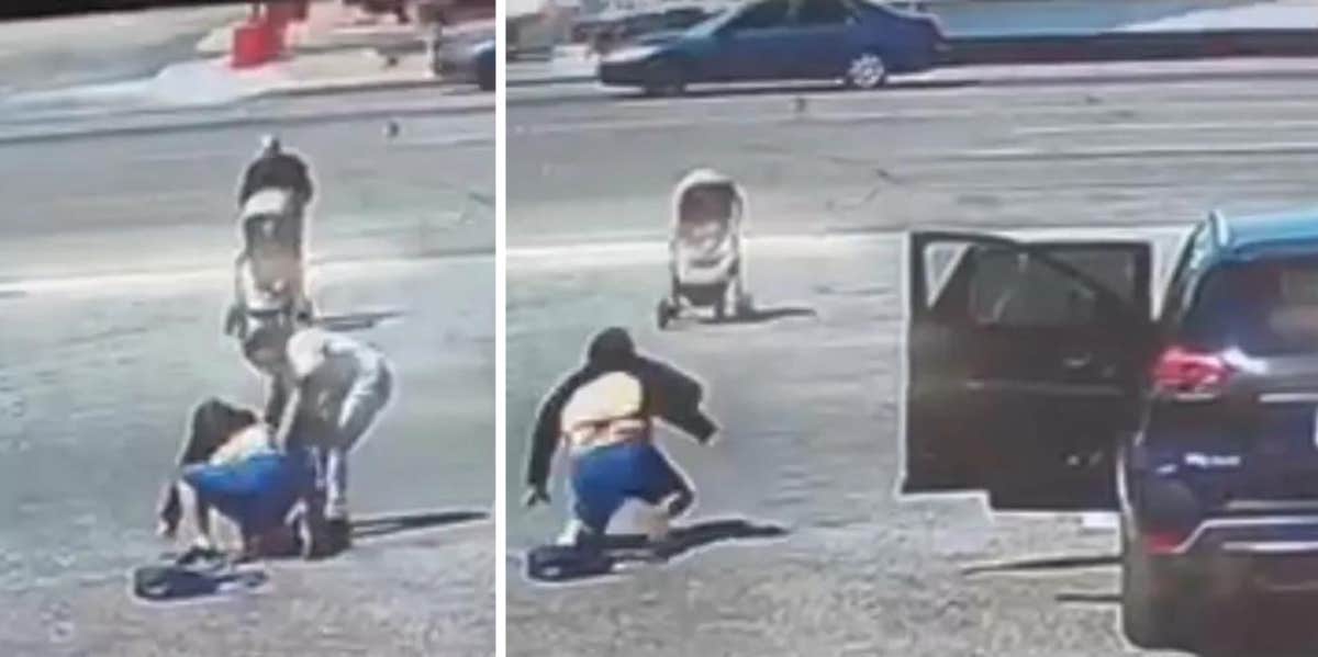 Man saves baby rolling into traffic