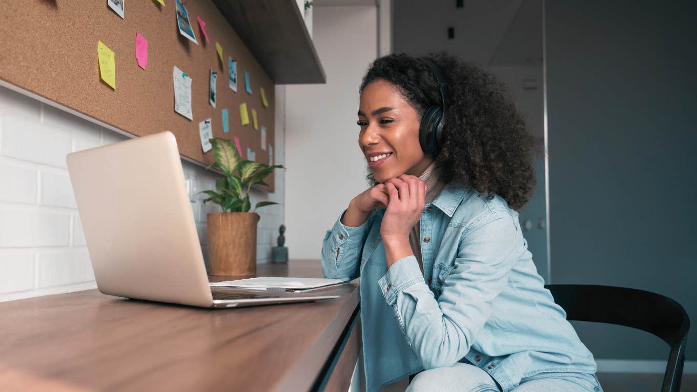 woman working remote job