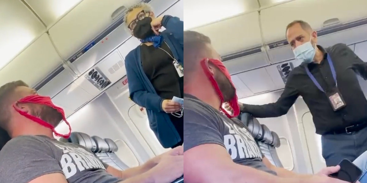 Man Kicked Off United Flight After Wearing A Thong As A Face Mask Adam Jenne wearing red thong on United flight