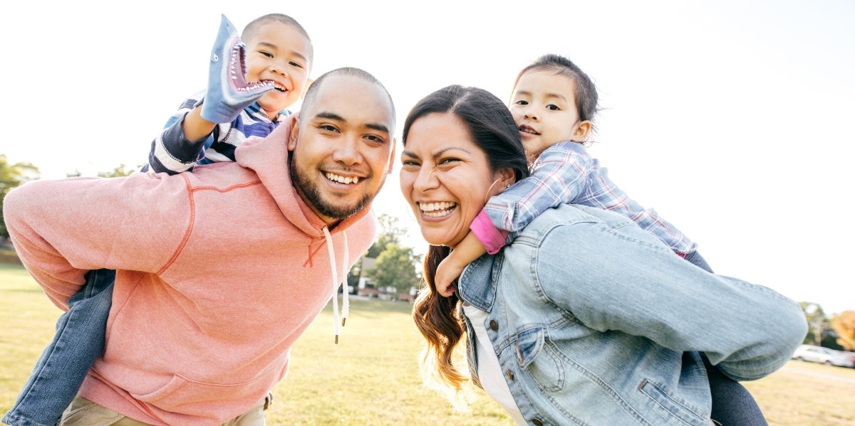 family with two kids