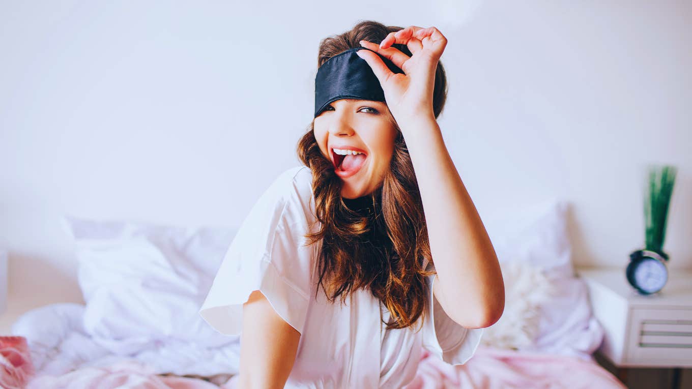 Simple But Powerful Mantras To Calm Morning Anxiety woman waking up