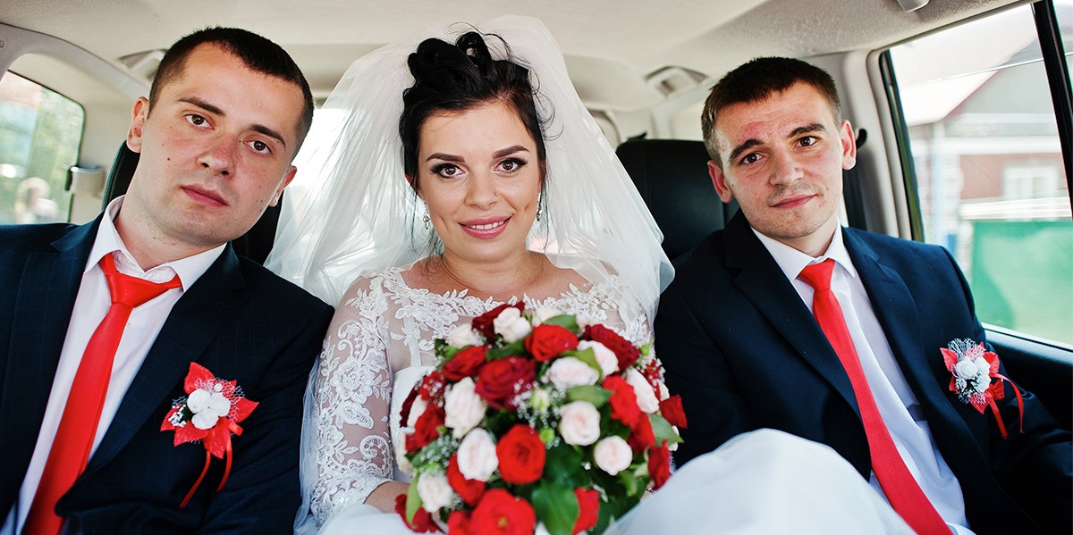 bride with two grooms