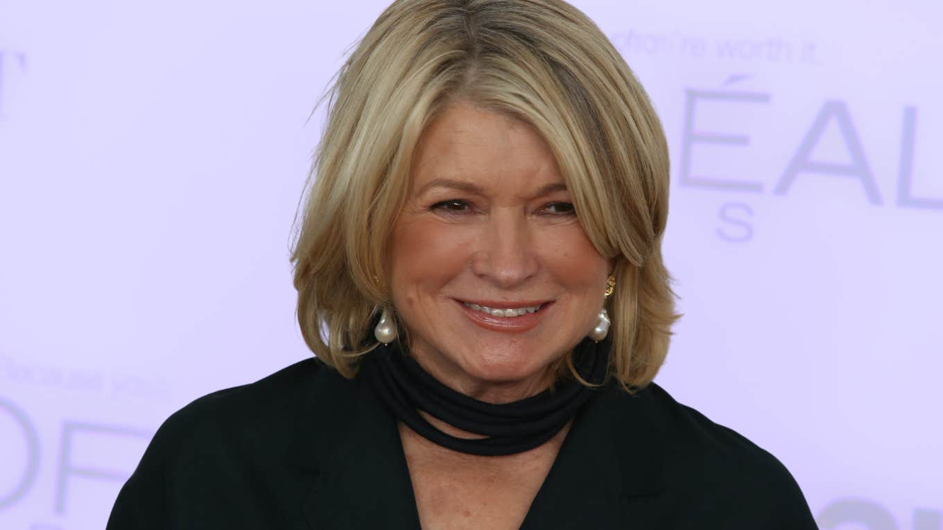 Martha Stewart smiling at a red carpet event. 