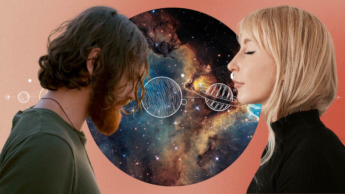 How To Determine Whether Your Energy Is More Masculine Or Feminine, Using Astrology man, woman, galaxy