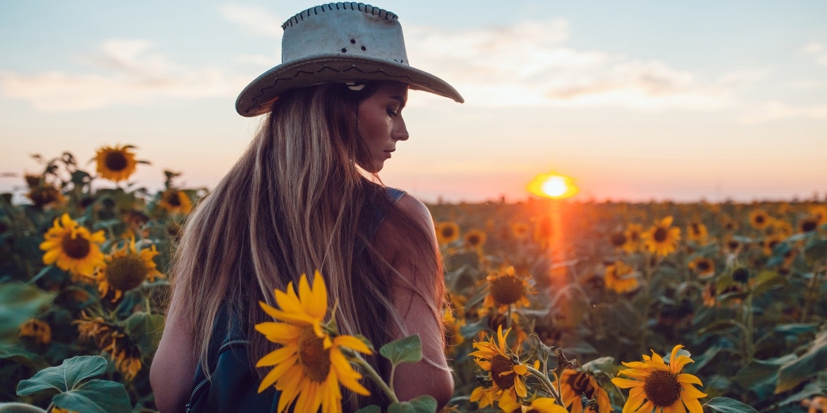 woman at sunset