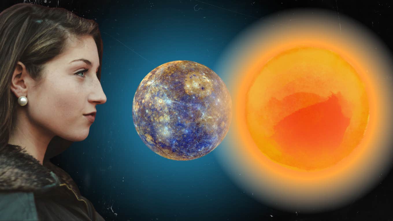 3 Zodiac Signs Whose Lives Drastically Improve During The Mercury Cazimi On April 11 woman looking at mercury and the sun