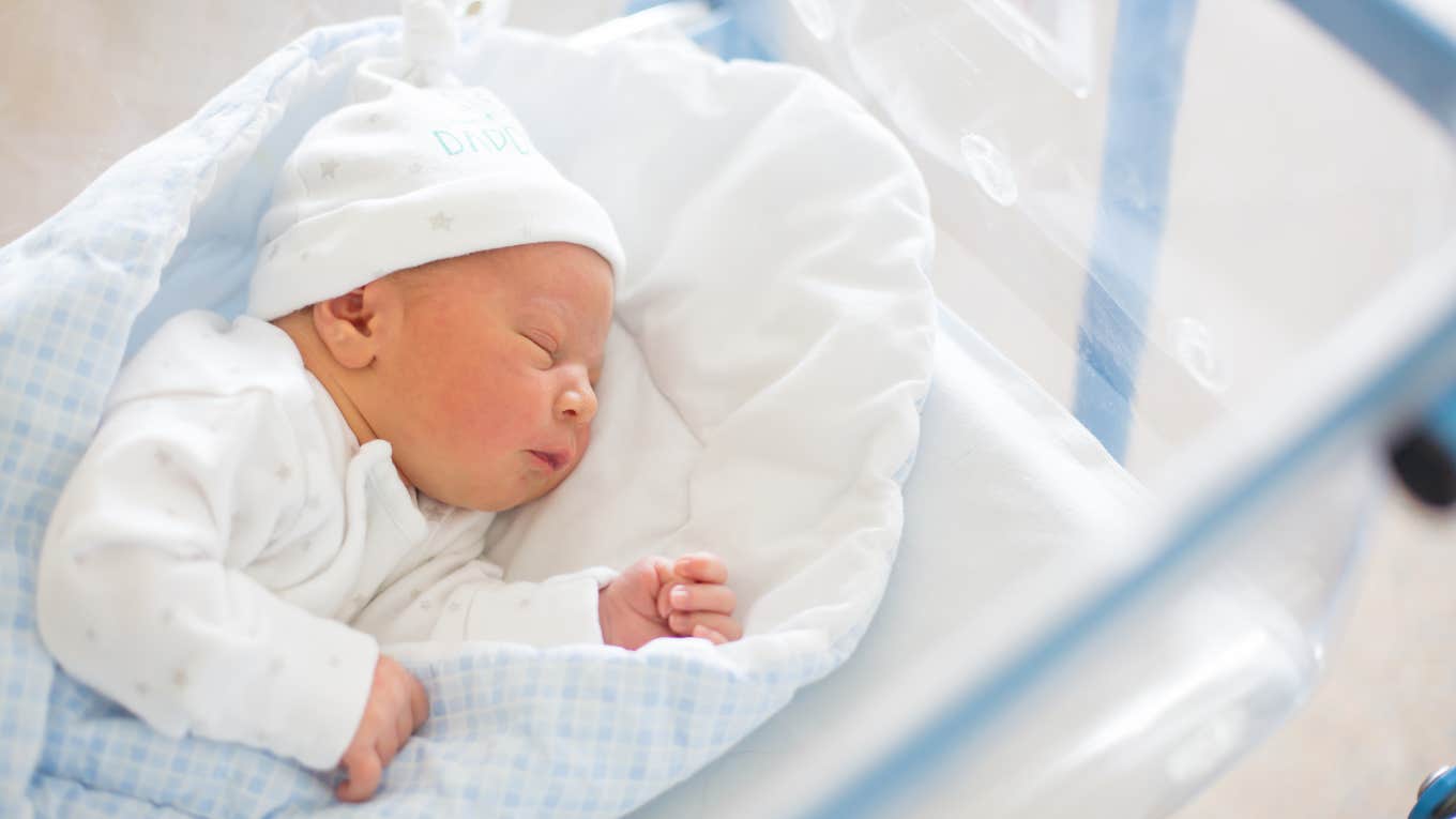 Birth Mother Shares Message With Son Before Giving Him Up For Adoption newborn baby boy sleeping