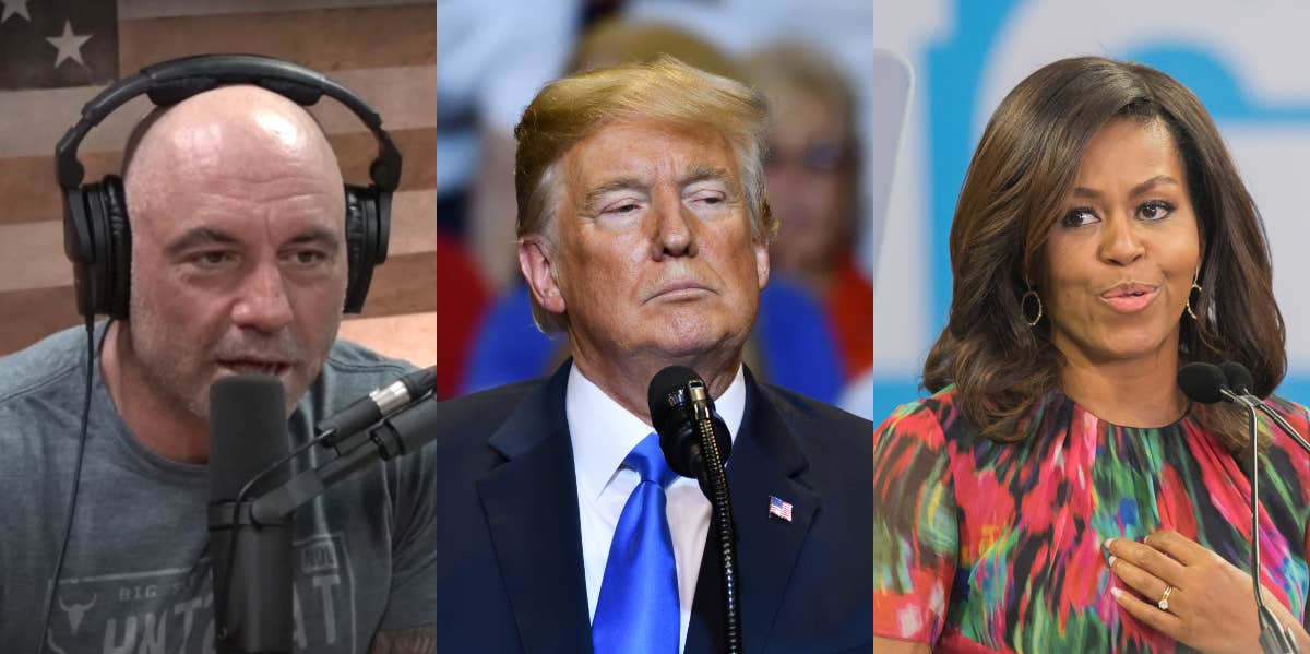 Joe Rogan, Donald Trump, and Michelle Obama