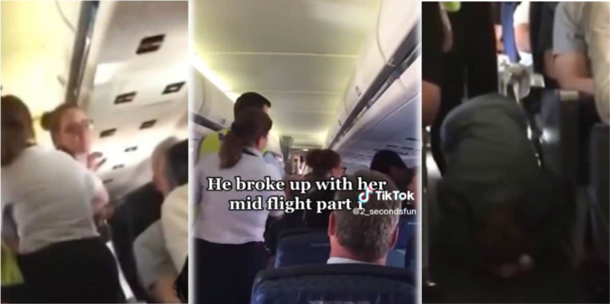 Woman Freaks Out After Her Boyfriend Dumps Her Mid-Flight woman having a meltdown on airplane